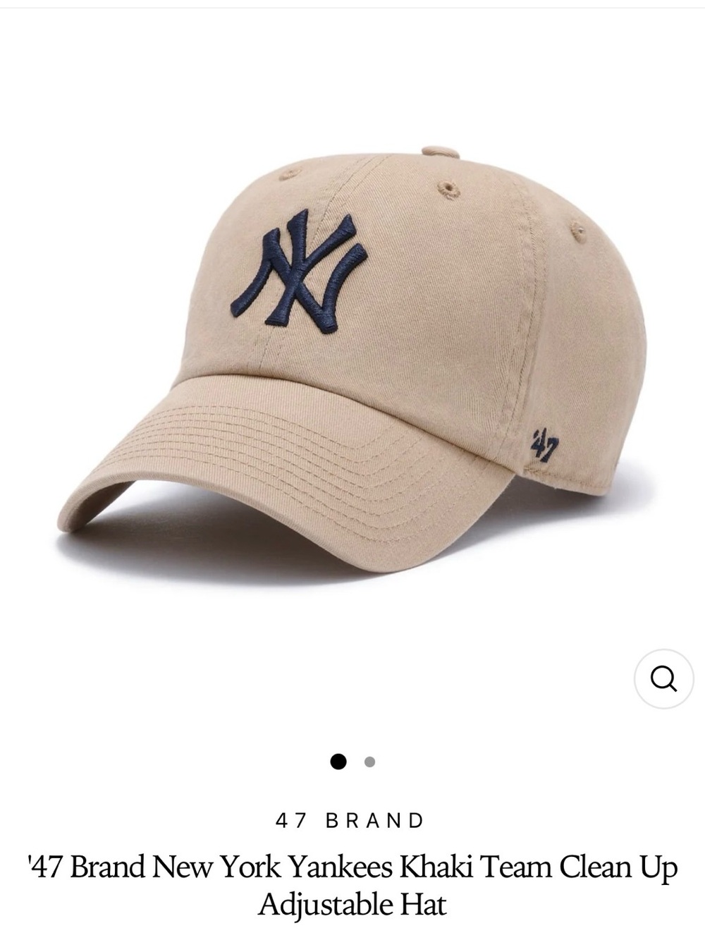 47 Brand New York Yankees Khaki Adjustable Cap